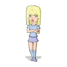 cartoon girl with crossed arms N4