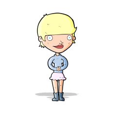cartoon friendly woman N28