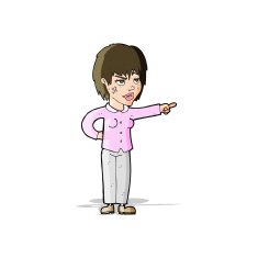 cartoon woman pointing N77