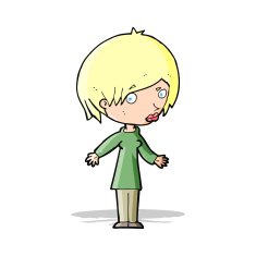 cartoon woman shrugging shoulders N165