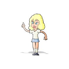 cartoon pretty woman with idea N25