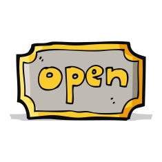 Cartoon Open Sign N4