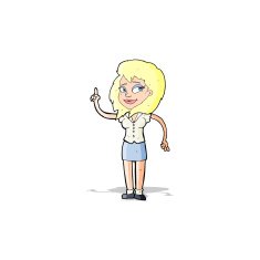 cartoon pretty woman with idea N26
