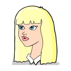cartoon pretty girl with long hair N5
