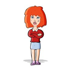 cartoon tough woman with folded arms N4