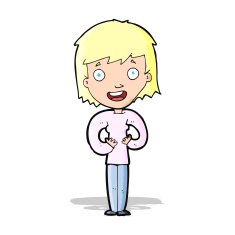 cartoon happy woman N100