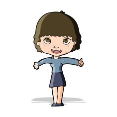 cartoon happy girl N43