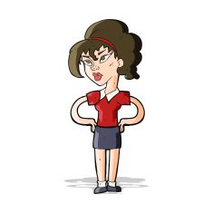 cartoon woman with hands on hips N72