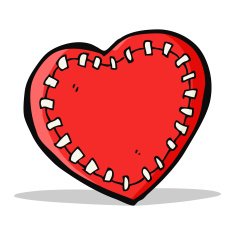 cartoon stitched heart N4