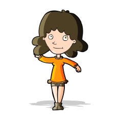 cartoon friendly woman waving N17
