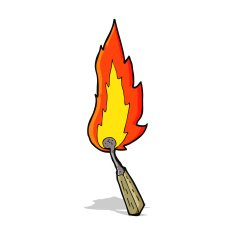 cartoon burning match N20
