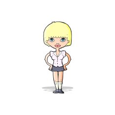 cartoon woman with hands on hips N74