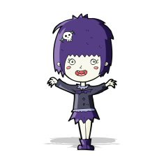 cartoon happy vampire girl N13