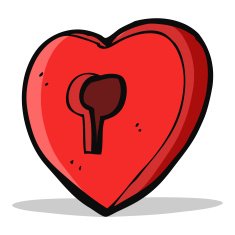 cartoon heart with keyhole N9