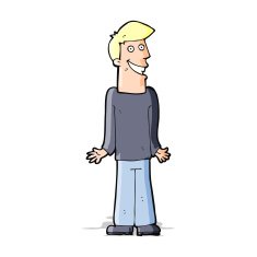 Cartoon Man Shrugging Shoulders N38