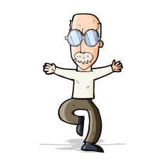 cartoon old man wearing big glasses N4