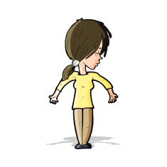 cartoon woman shrugging shoulders N171