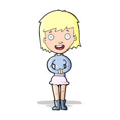 cartoon excited woman N47