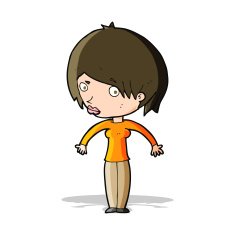 cartoon woman shrugging N23