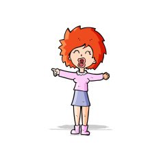cartoon stressed out woman talking N4