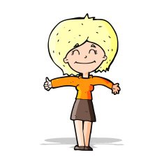 cartoon woman giving thumbs up sign N4