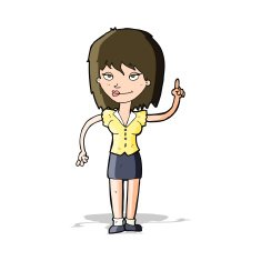 cartoon woman with idea N96