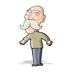 Cartoon angry old man N60 free image download