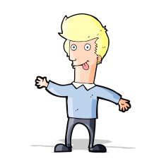 cartoon man sticking out tongue N11