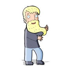 cartoon excited bearded man N4