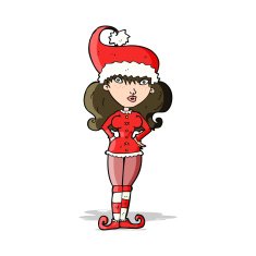 cartoon santa's helper woman N5
