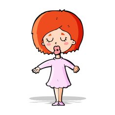 cartoon woman in dress N14