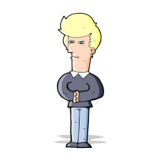 cartoon man narrowing his eyes N4