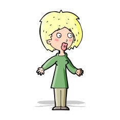 cartoon surprised woman N85