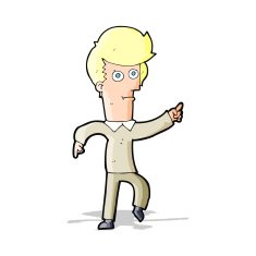 Cartoon Man Pointing N84
