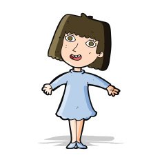 cartoon happy woman in dress N11