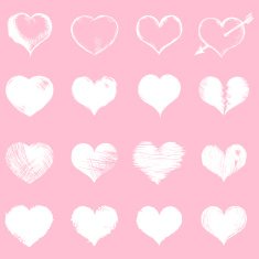 Vector Set of Sketch Hearts N3