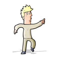 cartoon worried man pointing N11