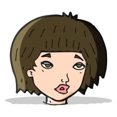 cartoon bored looking woman N6