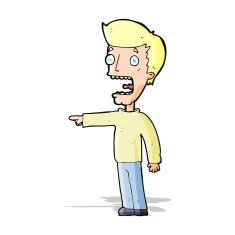 cartoon terrified man N113