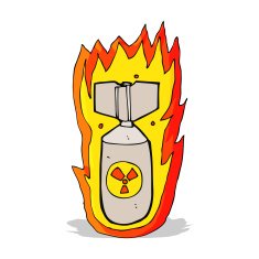 cartoon flaming bomb N10