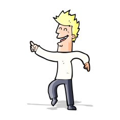 cartoon man pointing and laughing N17