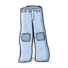 cartoon patched old jeans N12