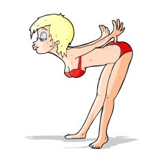 cartoon pin up girl in bikini N3
