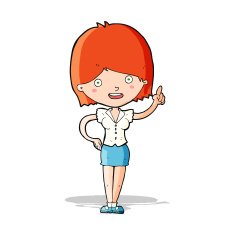 cartoon woman with idea N100