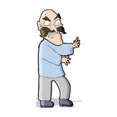 cartoon angry old man N61