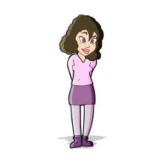 cartoon confused woman N58