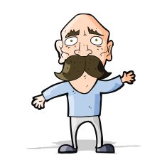 cartoon worried old man N9