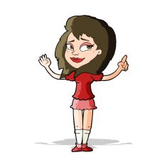 cartoon woman with idea N102