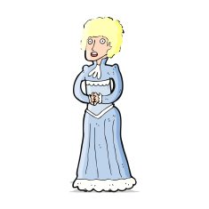 cartoon shocked victorian woman N4