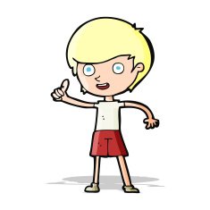 cartoon boy giving thumbs up symbol N9